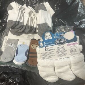 Bundle Baby Socks - White, Gray, and Multicolor
